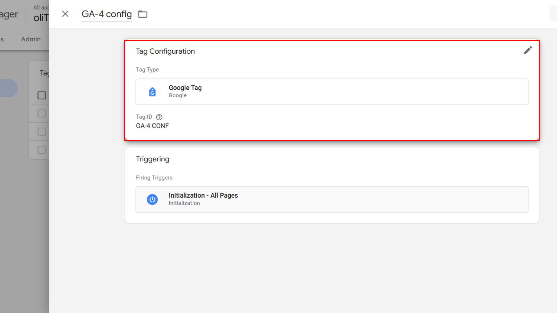 3. Go to [Tag configuration:bold] > [Advanced Settings:bold] > [Consent Settings:bold].